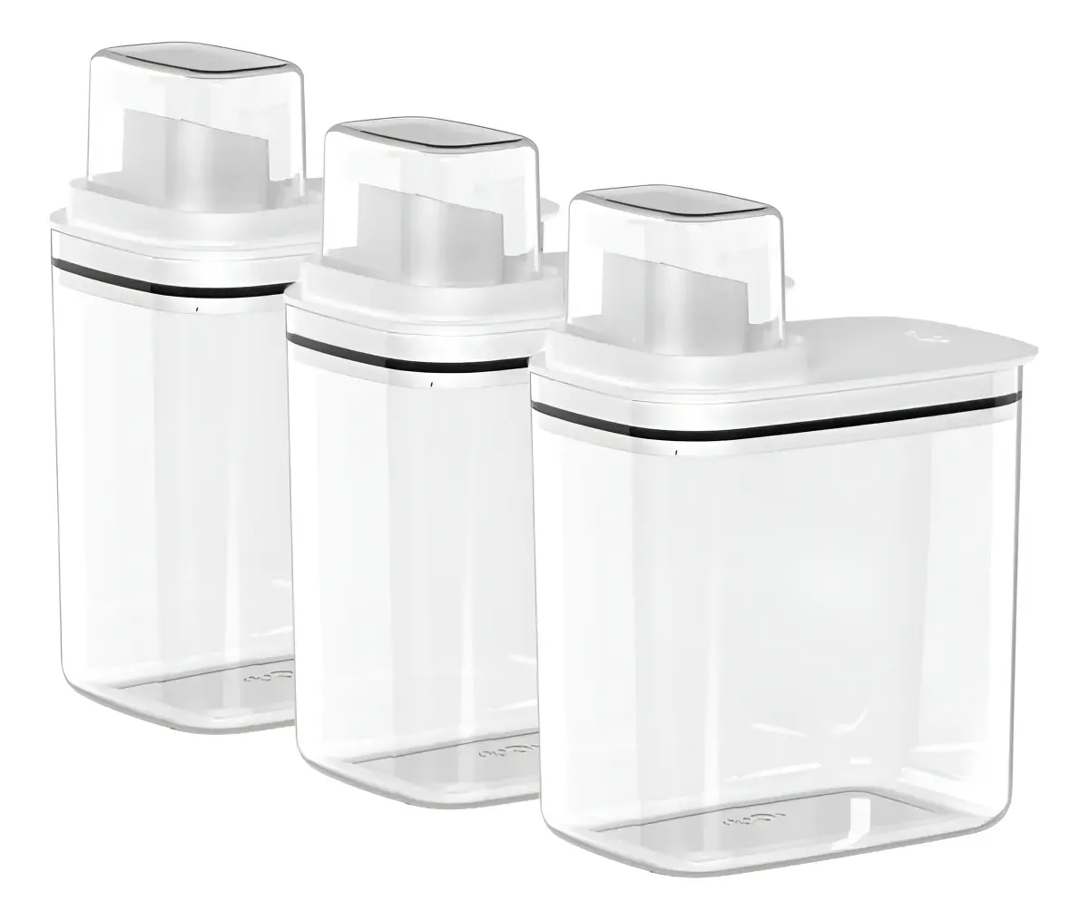 Kit 3 Dispensers Organizadores P/ Amaciante Sabão Lavanderia Cor Branco 1,5 litros