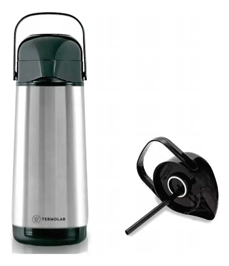 Garrafa Termica Pressao 1,8l Inox Lumina Termolar A Melhor Cor Cinza