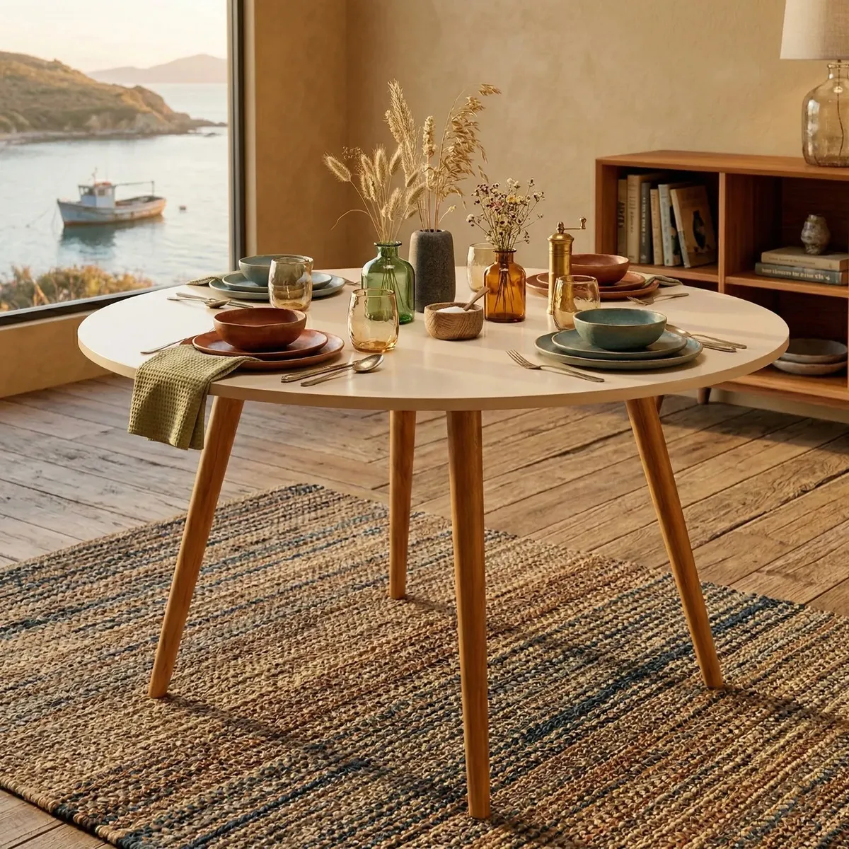 Mesa De Jantar Redonda Moderna Para Sala De Jantar Cozinha Off White Marrom 4.7 Avaliação 4.7 de 5. 25 opiniões. (25)